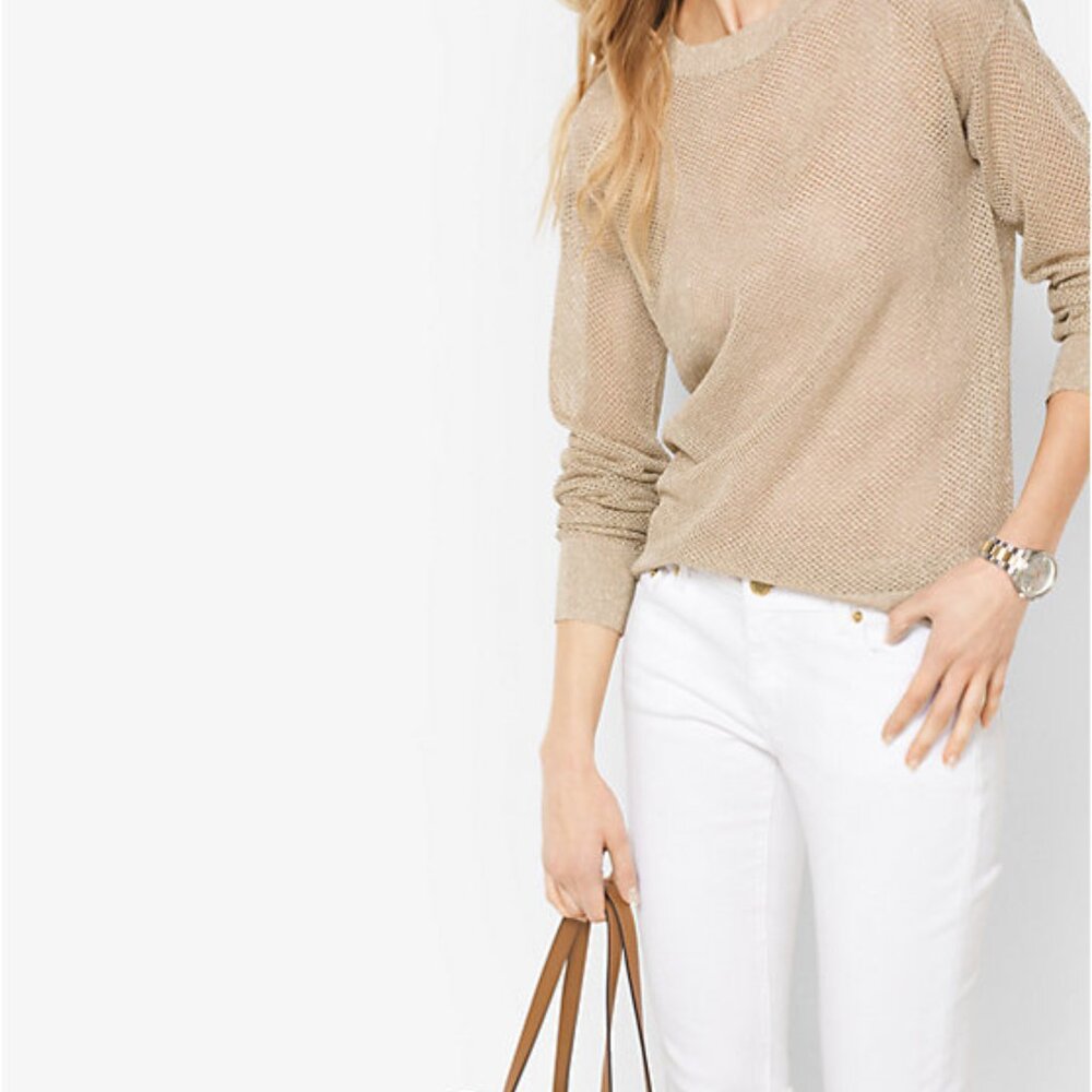 Michael Kors metallic vicscose mesh sweater